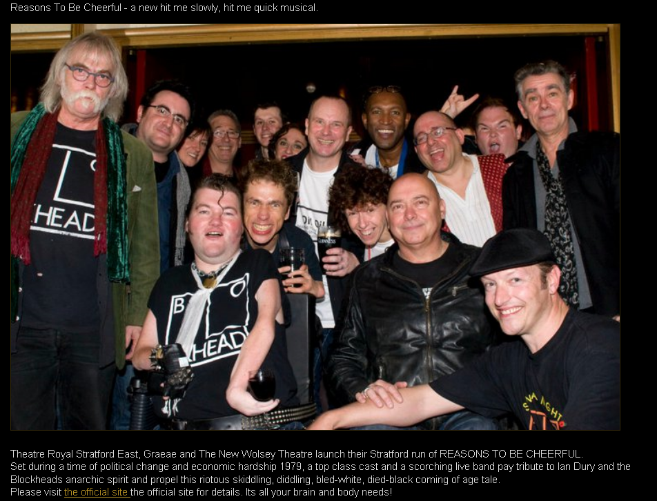 Me and the Reasons to be Cheerful cast and The Blockheads